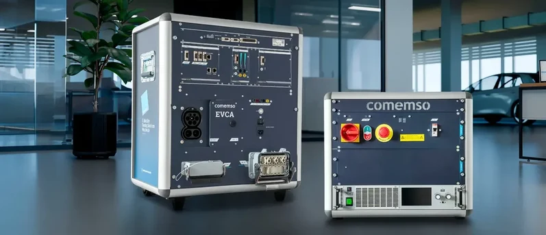 EVCA Multi Mobile und die kompakte externe DC-Quelle/-Last in einer Laborumgebung