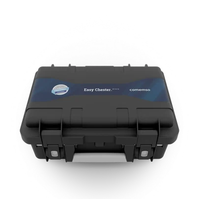 Easy Chester Micro closed in its rugged transport case