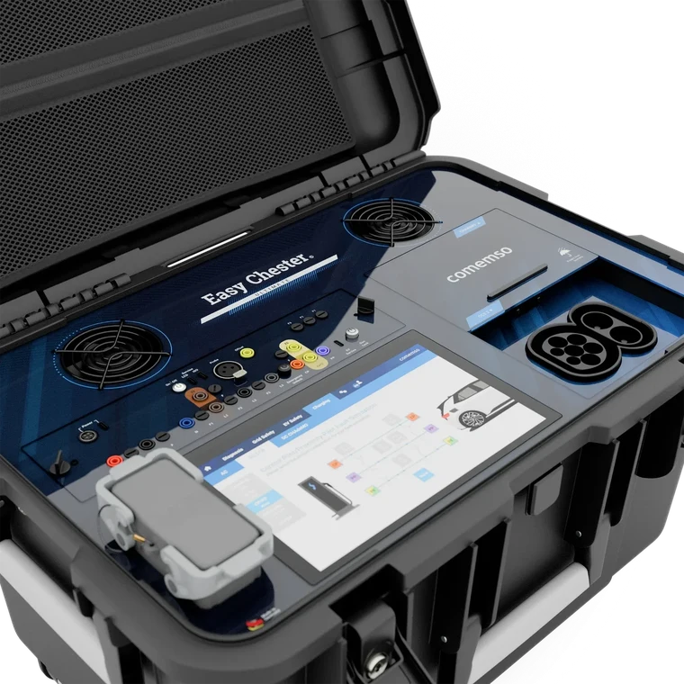 Easy-Chester-Ultimate-Touchscreen und Ladeschnittstellen für geführte EVSE-Prüfungen vor Ort