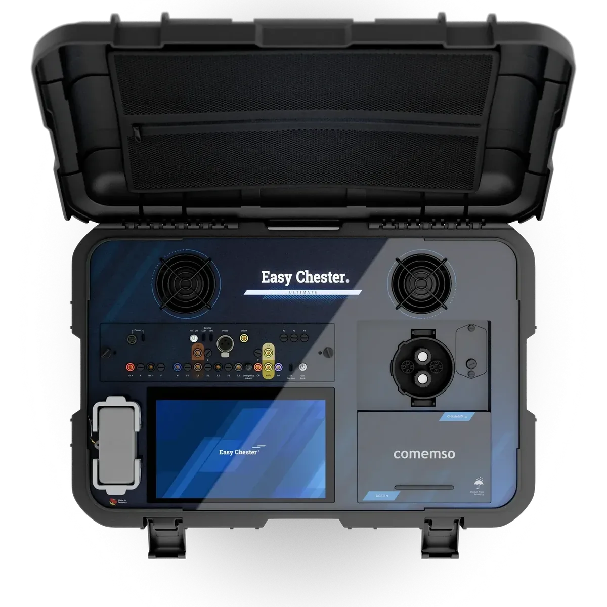 Easy Chester Ultimate with direct charging interfaces and integrated safety test connections