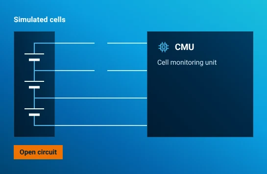 Open-circuit fault in a cell sense connection to the cell monitoring unit.