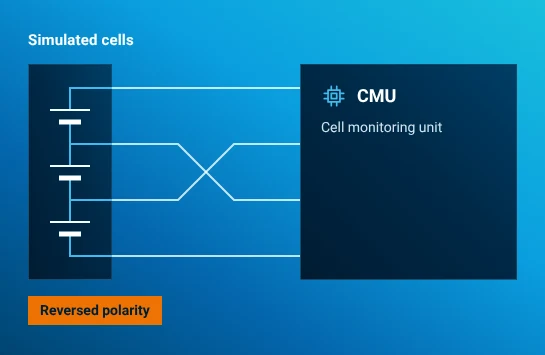 Reversed cell-polarity connection to the cell monitoring unit.