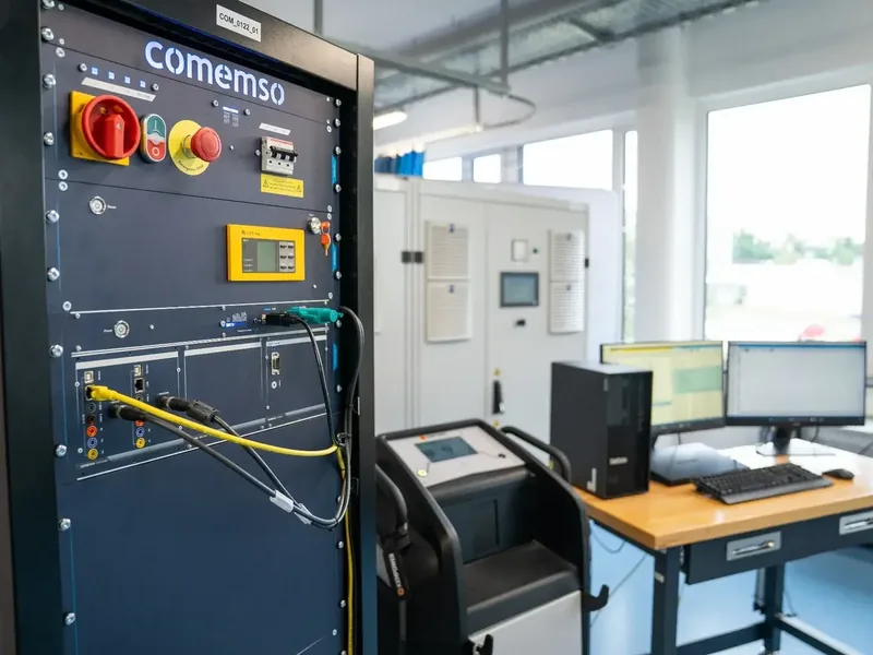 EVCA MCS-Rack mit MCS-Kabel, Schnittstellen der unteren Signalebene und Laborarbeitsplatz