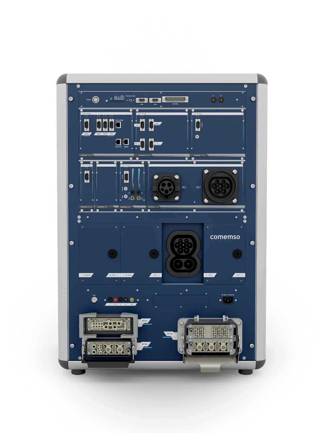 Vorderansicht des tragbaren EVCA Multi Mobile-Prüfsystems für Fahrzeuge und Ladestationen