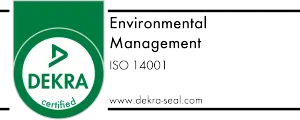DEKRA Certified Environmental Management ISO 14001 seal