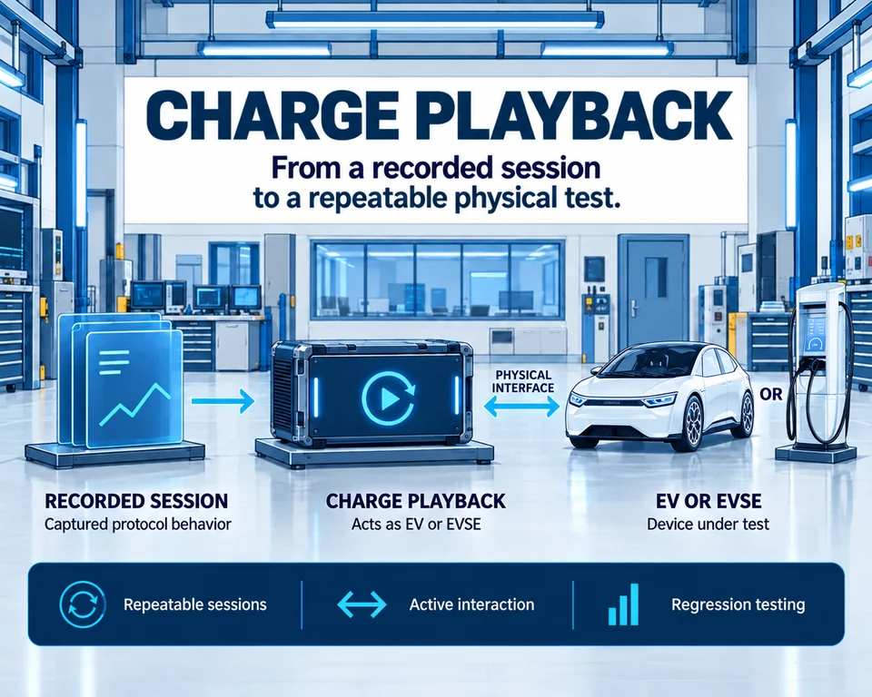 Difference between offline replay and active Charge Playback at the physical charging interface