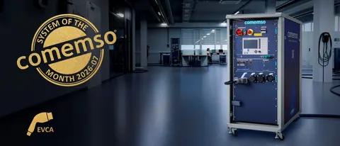 EVCA cabinet for automated AC EVSE End-of-Line testing with electronic load and reference measurement, System of the Month July 2026