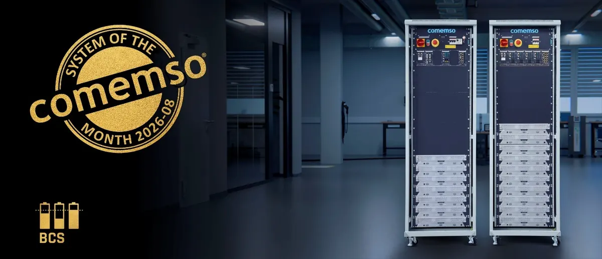 Two-rack BMS test bench with a total of 204 simulated cells for a truck and bus manufacturer, System of the Month August 2026