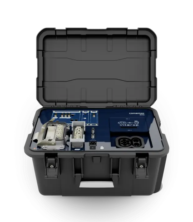 Representative EVCA Interop field hardware configuration in an open transport case