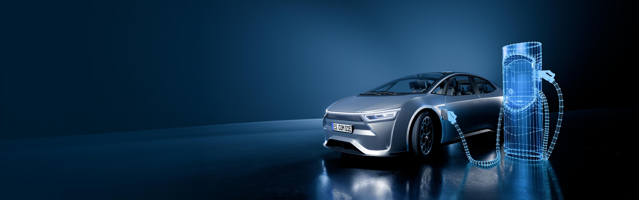 Vehicle connected to a simulated charging station