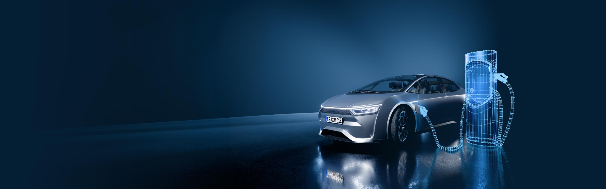 Vehicle connected to a simulated charging station