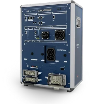 Right-side product view of EVCA Multi Mobile showing portable enclosure and charging interfaces