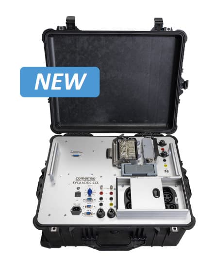 The all new AC and DC-CCS Combo 1 + 2 Analyzer/Simulator Generation 5. Now in a all-in-one Suitcase with our patented sliding flap mechanism for high safety testing and a convenient trolley function.